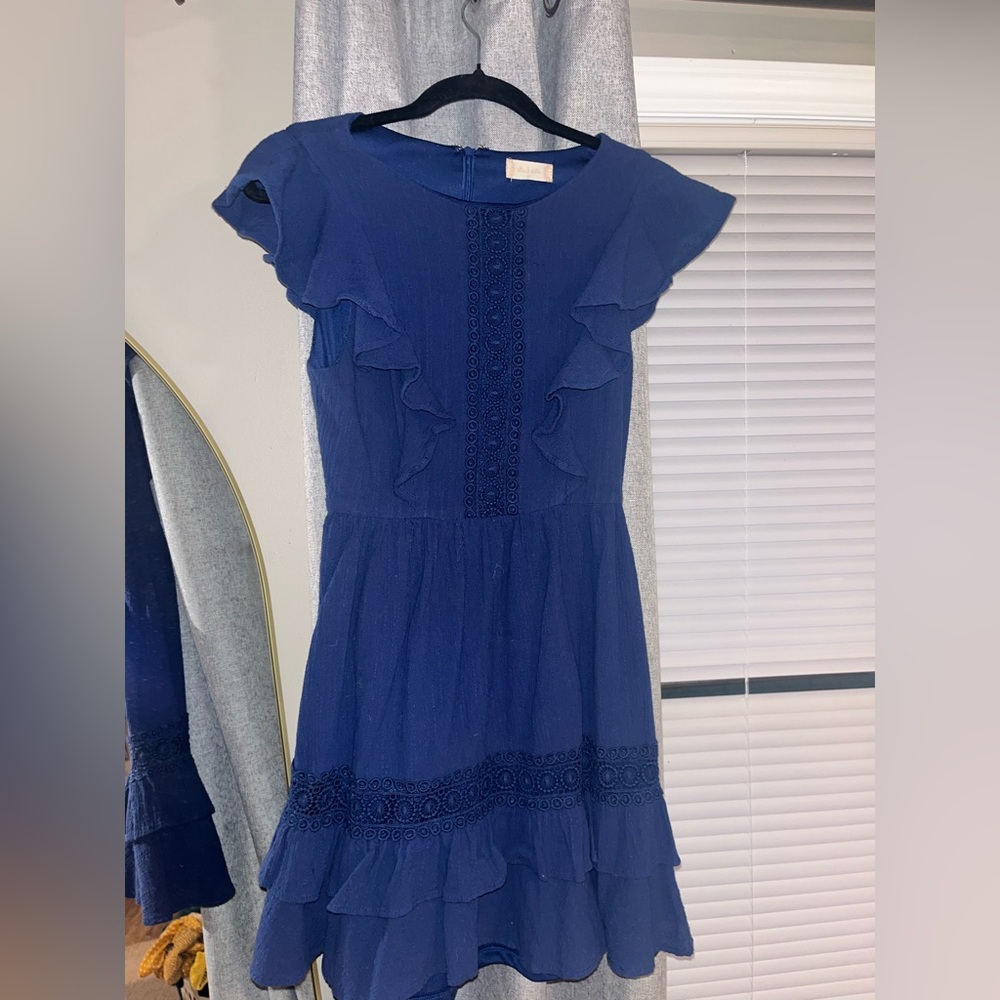 Elegant Blue Ruffle Dress